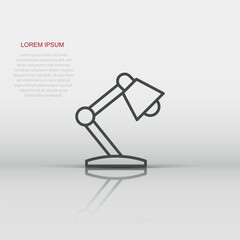 Lamp icon in flat style. Lightbulb vector illustration on white isolated background. Electricity business concept.