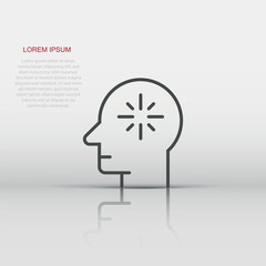 Mind awareness icon in flat style. Idea human vector illustration on white isolated background. Customer brain business concept.