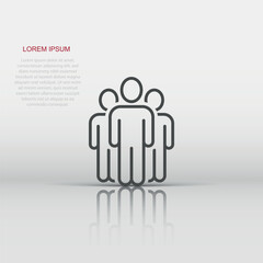 People communication icon in flat style. People vector illustration on white background. Partnership business concept.