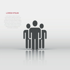 People communication icon in flat style. People vector illustration on white background. Partnership business concept.