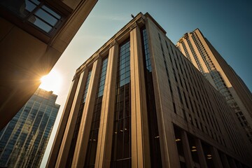 Modern skyscrapers in the business district