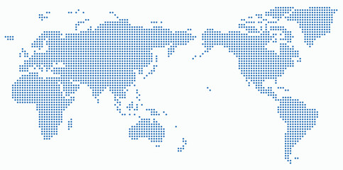 Fototapeta premium Circle shape world map on white background.