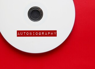 CD with tag label AUTOBIOGRAPHY, means writer who writes story of themselves, account of one life...