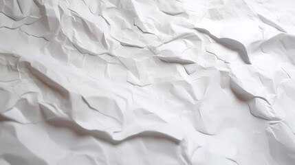 Obraz premium White creased crumpled paper background grunge texture backdrop. Generative AI.