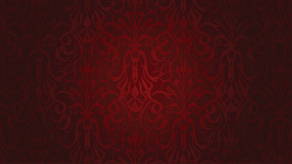 Vintage damask background luxury  victorian red card cover page, label - obrazy, fototapety, plakaty