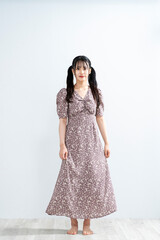 Naklejka premium ツインテールの女性