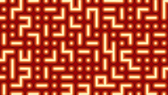 Looping Orange Maze Abstract Background 