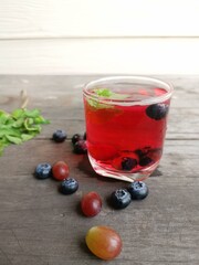 Summer soft drink  fruit mix berry and strawberries