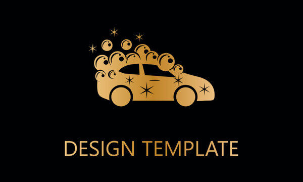 car washing vector logo template