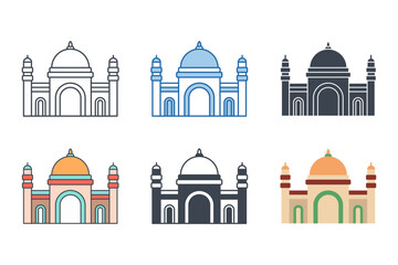 Mosque icon symbol template for graphic and web design collection logo vector illustration