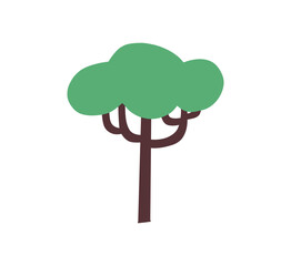 Tree cartoon icons. Forest sihouette icons. Vector trees collection