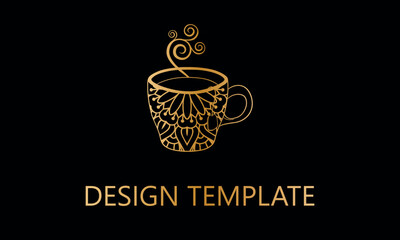 coffee cup with bag vector logo template