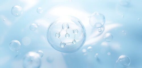 3D Collagen Skin Serum and Vitamin illustration isolated on soft color background. concept skin care cosmetics solution. 3d rendering.	
