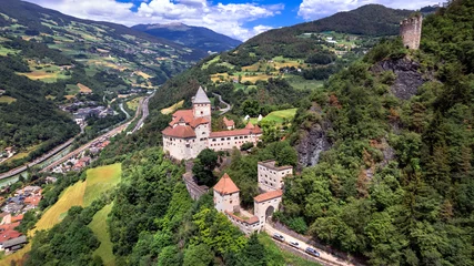 Gartenposter Northern Italy travel and landmarks. majestic medieval castle Trostburg - The South Tyrolean Castles Museum in Valle Isacro © Freesurf