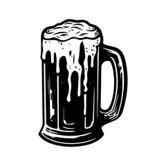 Glass of beer, beer mug icon, logo, isolated on white background, vector illustration.