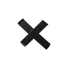 Obraz premium Cross black matte adhesive torn tape objects