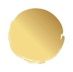 Golden grunge circle and brushes. Gold paints. Vector illustration.