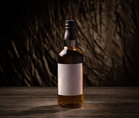Whiskey bottle with blank label