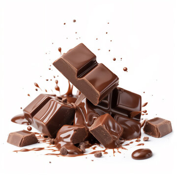 Close-up isolated image of chocolate bars. Illustrated image