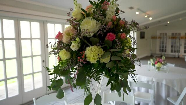 Flowers at a wedding stock video footage