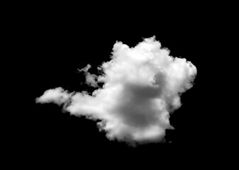 Set of white clouds or fog for design isolated on black background.