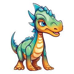 Obraz premium Playful Parasaurolophus: Adorable 2D Dinosaur Artwork