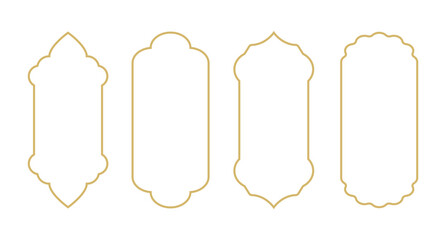 Islamic, arab line golden vector window icon