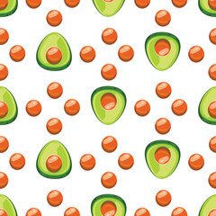 Healthy food. Avocado print Seamless avocado pattern for textiles, prints, clothing, blanket, banner, and more.