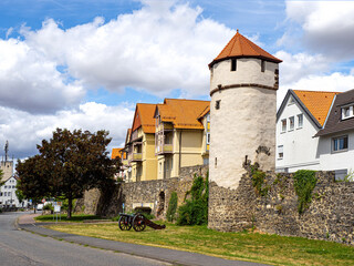 Fototapeta na wymiar Homberg/Efze, Altstadtszene Wehrturm Stadtmauer