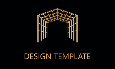 home metal roofing structure vector logo template