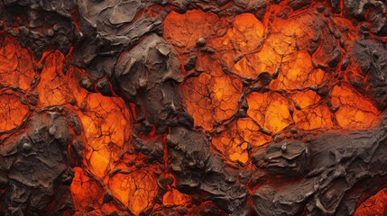 Molten Lava rocks with texture and extreme heat Generative AI