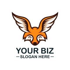 Fox Head with ear as wings, suitable for tour and travel business