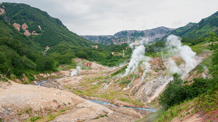 Russia. Kamchatka. The mountains and the Valley of Geysers.