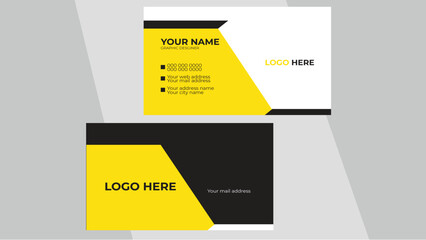 Business Card - Creative and Clean Business Card Template.simple business card design with yellow and dark black color.