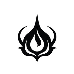 Flame, Occult signs, occultism, alchemy and astrology symbols, tattoo, vector illustration isolated