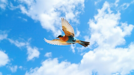 Obraz premium Stunning Moments of Birds Flying in Beautiful Formation across the Blue Sky