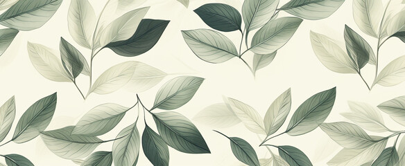 An elegant pattern of leaves that is both intricate and understated as background banner.