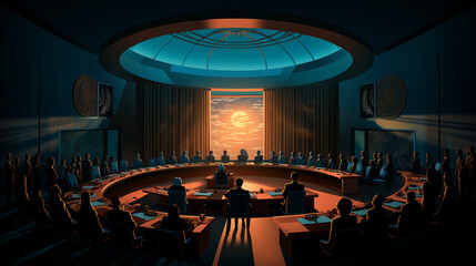 Harmony Unveiled: Uniting Nations for Global Peace,illustration,created with Generative AI Technology