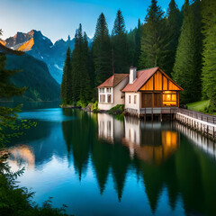 Fototapeta premium lake in the mountains