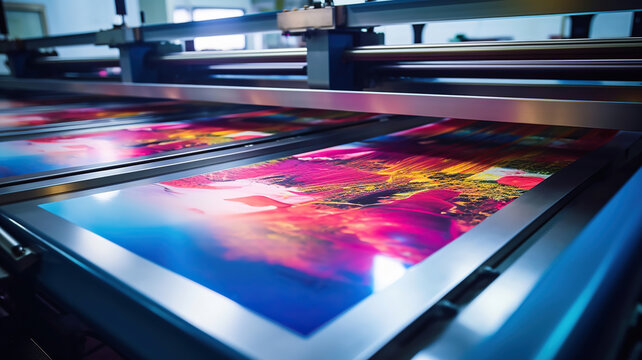 printing of the colored printed paper in a printing factory