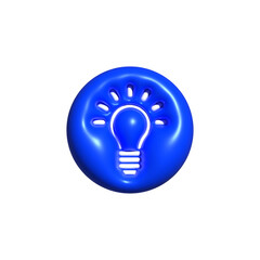 3d cartoon style minimal yellow light bulb icon Idea solution business strategy concept
