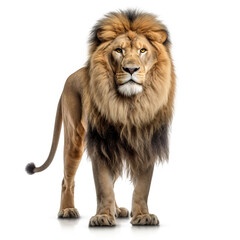 male lion isolated white background Created with GenAI Software