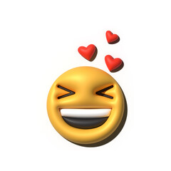 Yellow emoji  love emoticons faces with facial expressions 3D stylized Emoji icons
