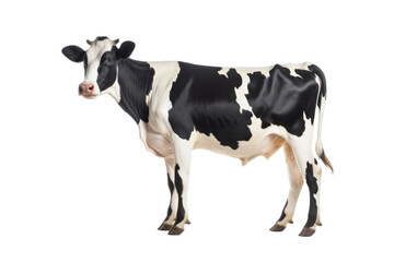 Holstein cow black and white isolated on white background , PNG file , Created with Generative Ai Technology
