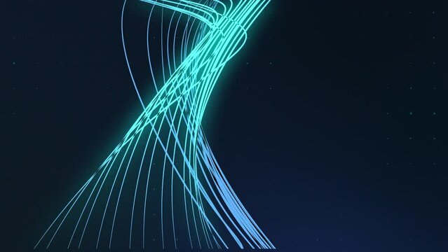Wave lines moving abstract futuristic background 3D render