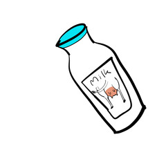 Milk bottle and a little 