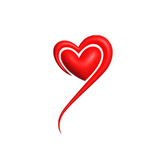 3d rendering Social Media Heart icon online social communication applications concept
