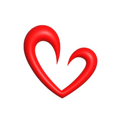 3d rendering Social Media Heart icon online social communication applications concept
