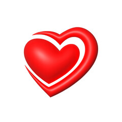 3d rendering Social Media Heart icon online social communication applications concept
