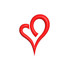 3d rendering Social Media Heart icon online social communication applications concept
